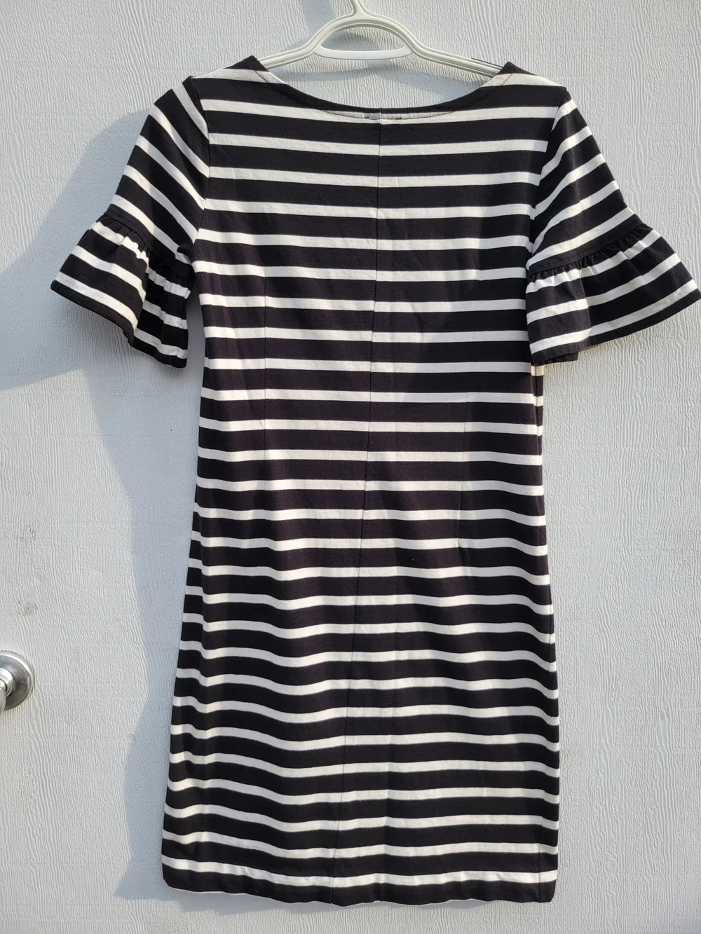 J. Crew Black and White Striped Mini Dress